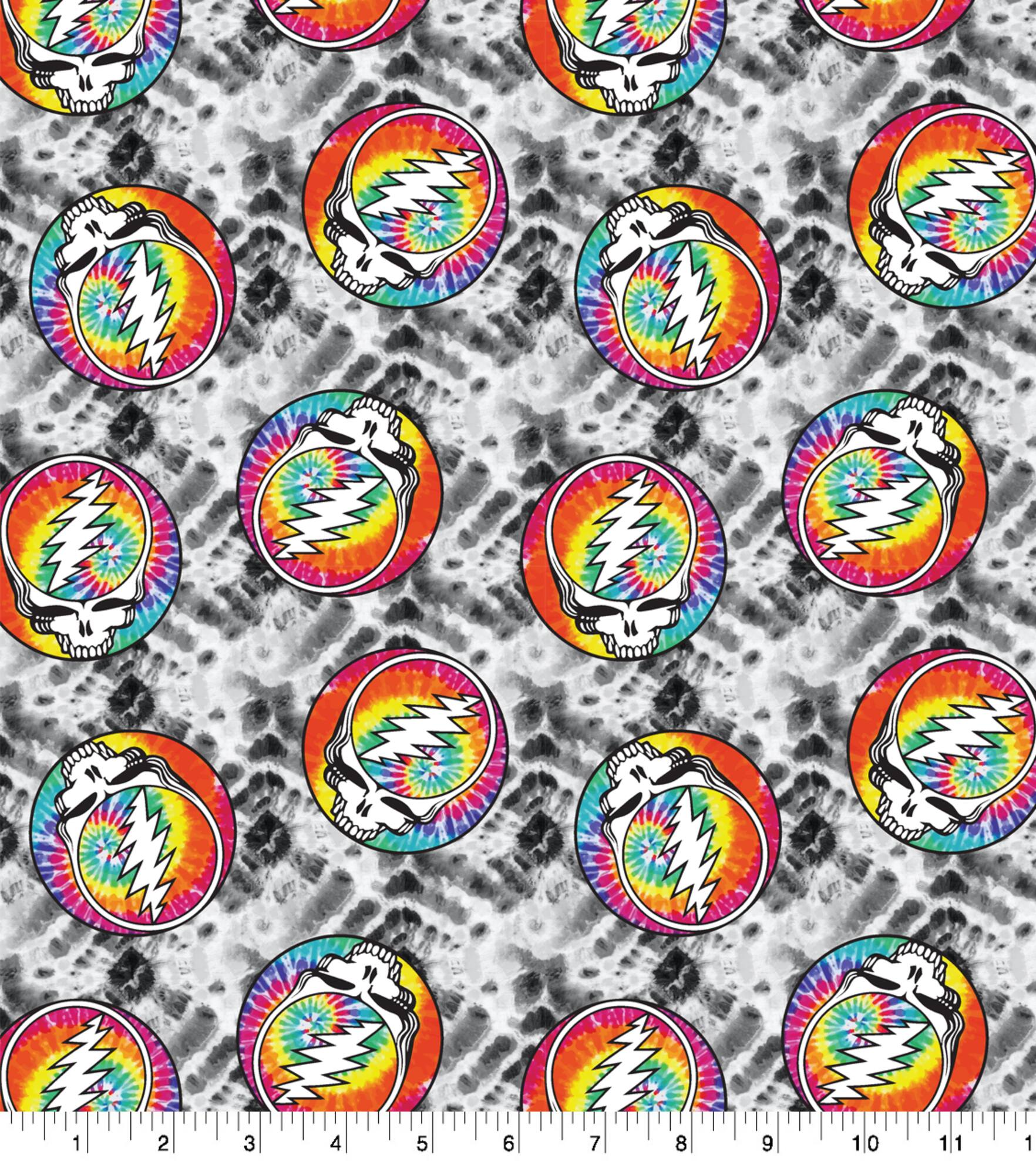 Warner Grateful Dead Tie Dye Steal Your Face Cotton Fabric